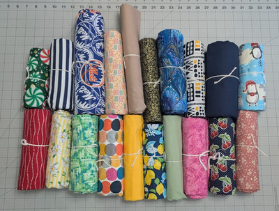 New Fabric Variety Box. 20+ Yards Assorted Cotton Fabric Pieces. No Scraps R101