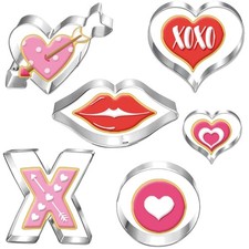 Ausstechformen Set Keksausstecher Edelstahl Valentinstag Herz Miniherz Lippen