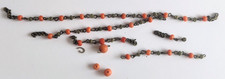 Vintage Korallenkette – 5 Teile + 3 lose Perlen – 27 Korallen – Reparaturbedürft