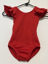 Leotard Red Girls Size 6-8