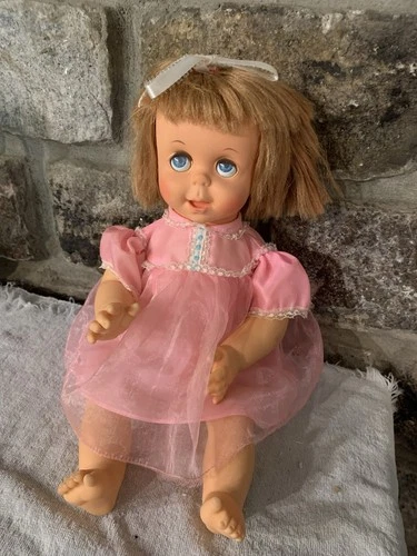 Rare Mattel Talking Baby See N Say Doll 1965 Pull String Clean Original Dress