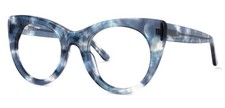 Blue Frame Cat Eyeglasses Clear Lens