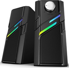 PC Speakers Stereo Clear Powerful Sound Touch Lights Plug & Play USB for PC