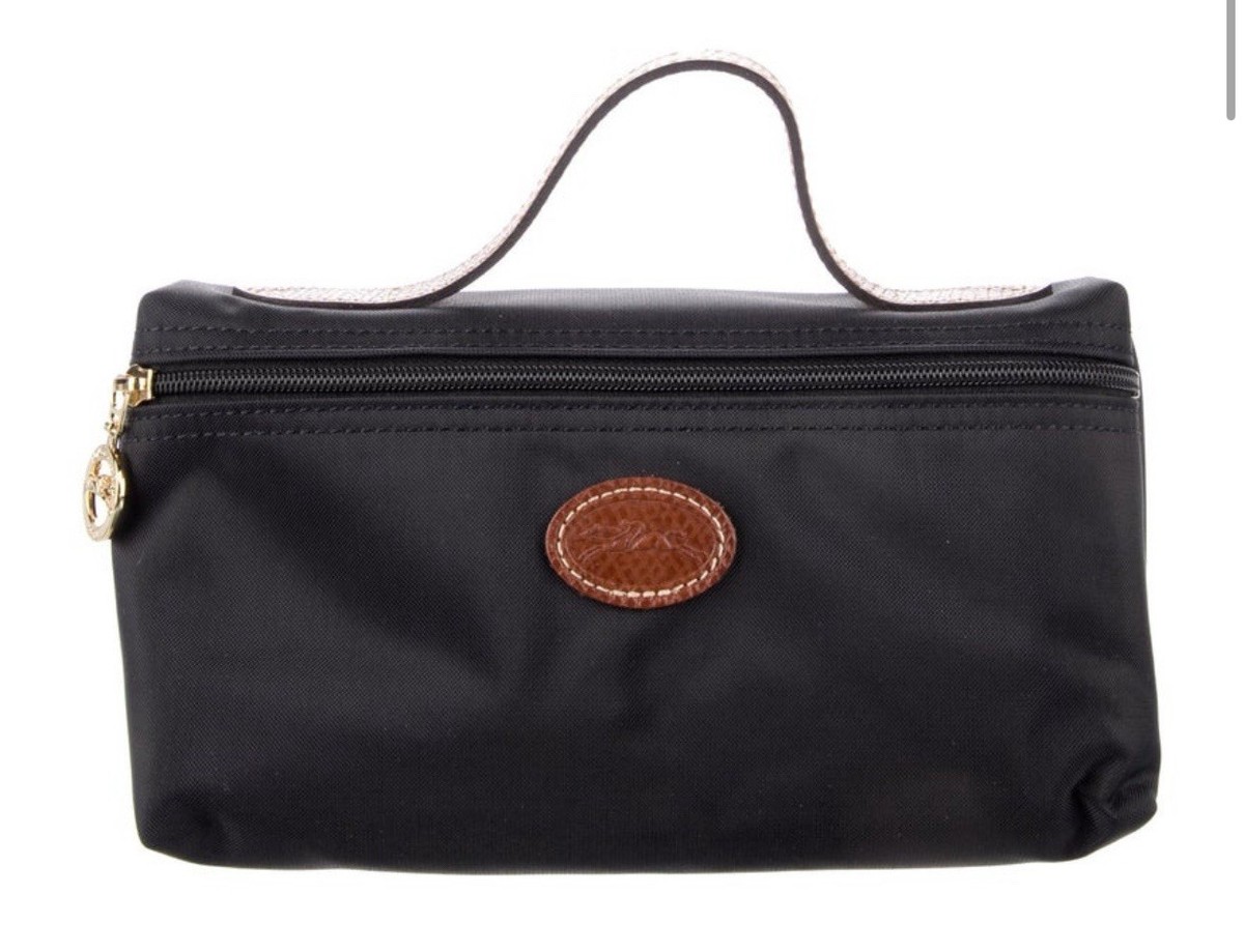 LONGCHAMP Le Pliage Pochette Clutch Bag Pouch Black Nylon