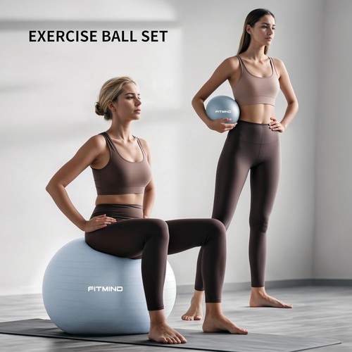 FITMIND Yoga Ball set-75cm&25cm（Blue） - Picture 7 of 7