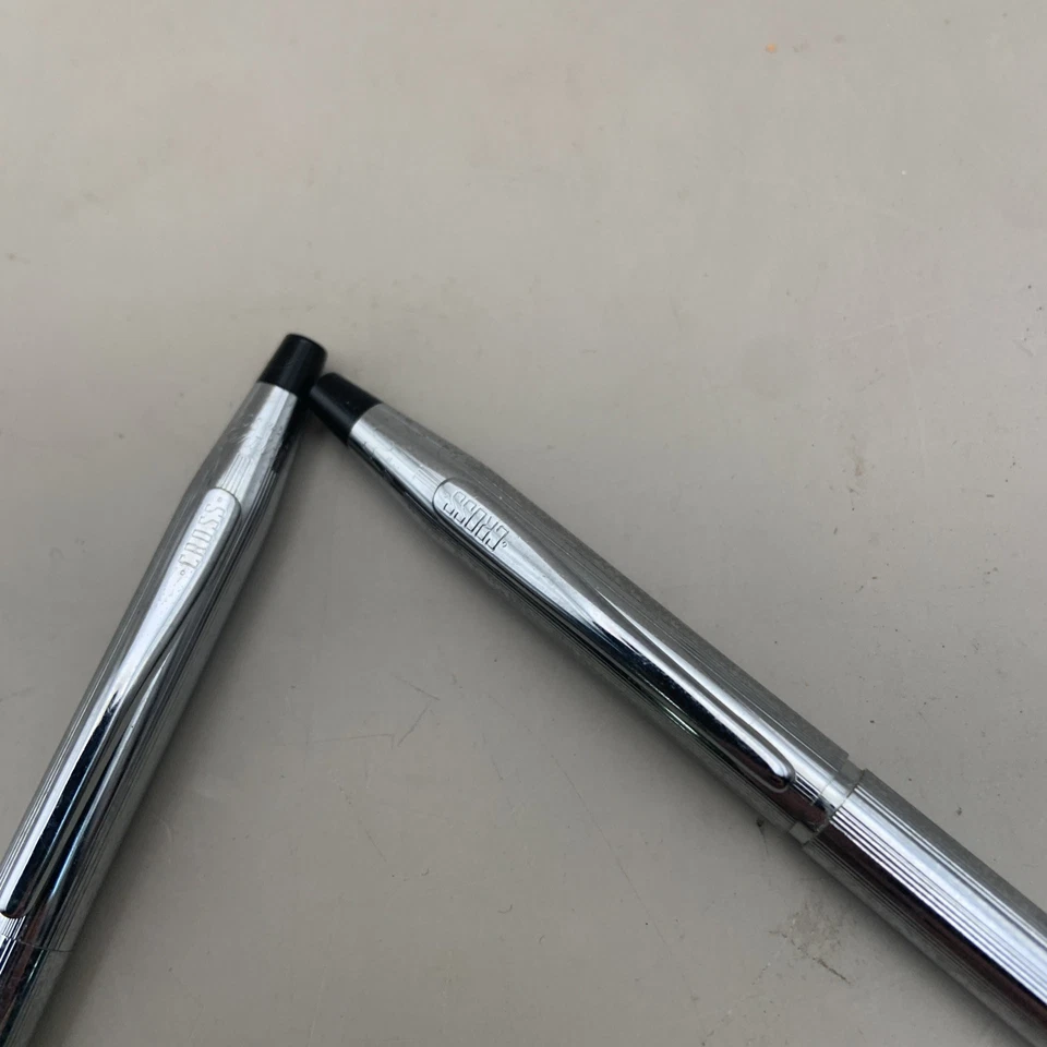 Bolígrafo Parker Classic Mate 1970 de colección cromado y lápiz tinta azul limpia Foto 3 de 4