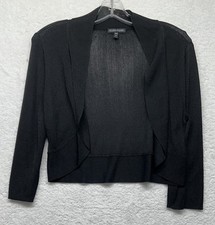 Eileen Fisher Womens Size M Black 1/2 Sleeve Rayon Blend Cardigan Top (K6)
