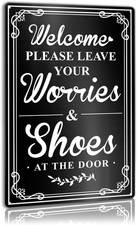 Vintage Thank You Take Off Please Remove Your Shoes Tin Metal Signs Home D cor F