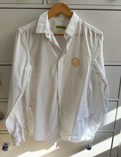 Versace Jeans Men's White Slim Fit Cotton Long Sleeve Button-Up Shirt M