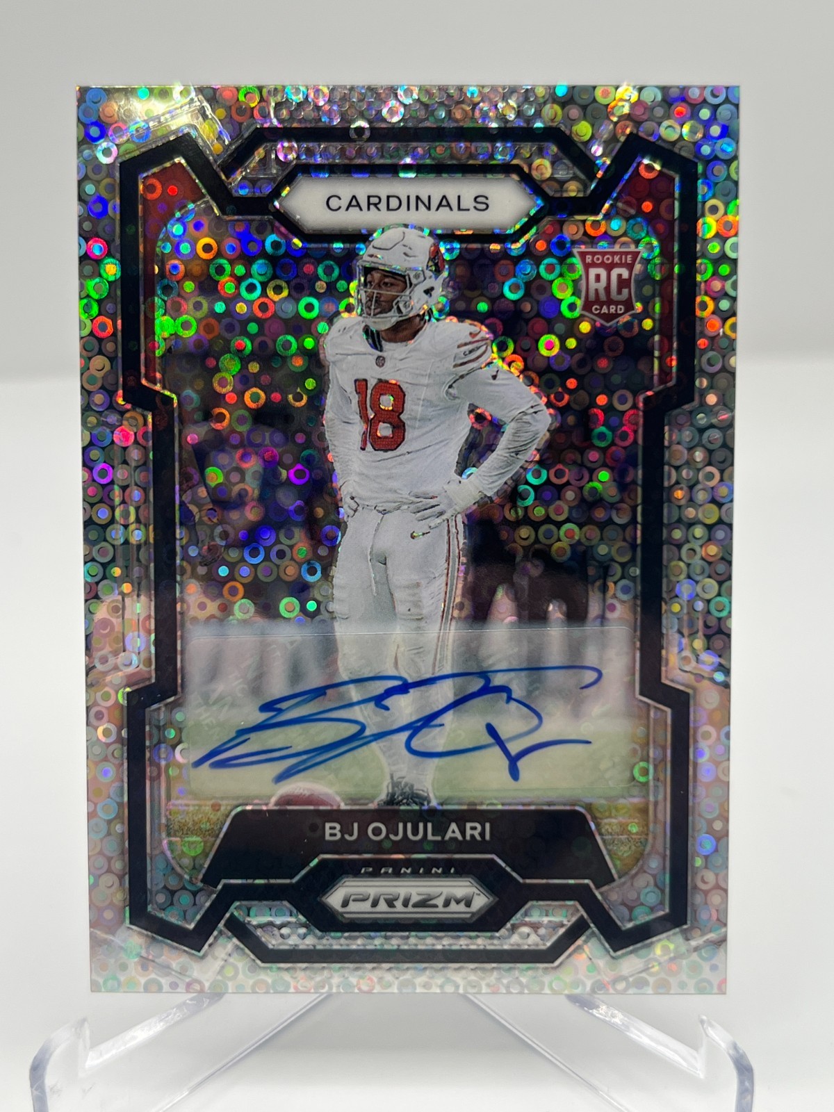 2023 PANINI PRIZM BJ OJULARI RC NO HUDDLE AUTOGRAPH NO. 301 CARDINALS