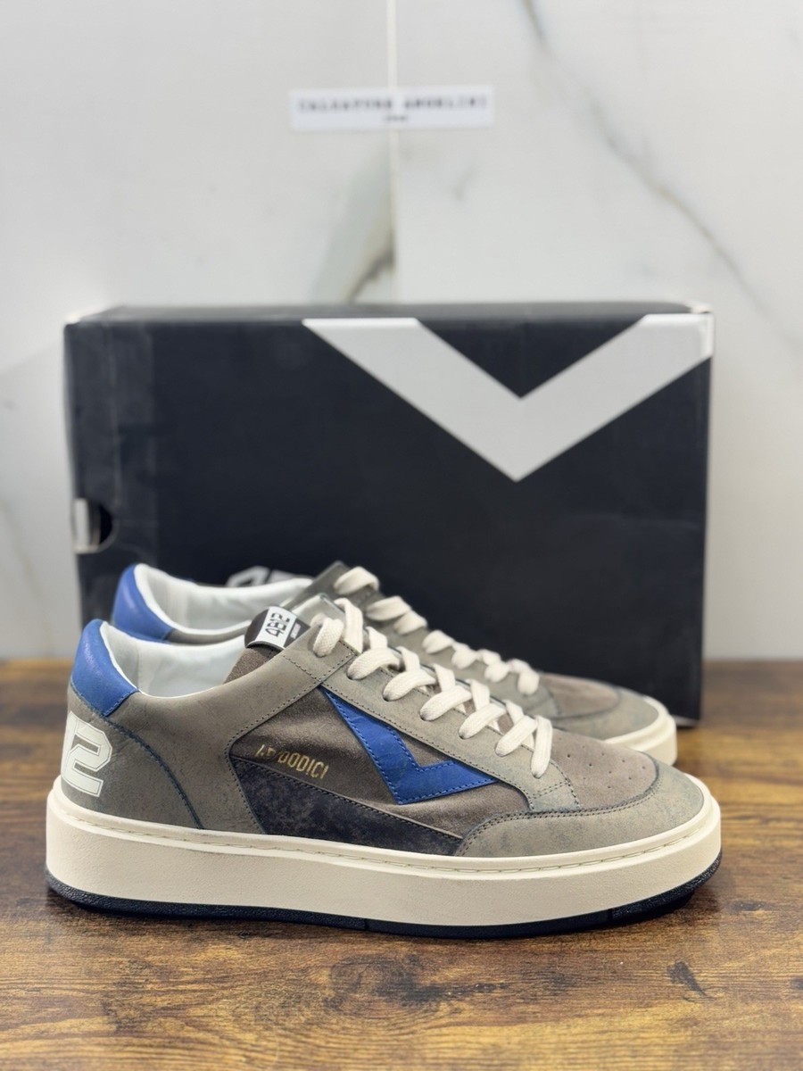 4B12 Sneaker Mann Kyle Leder Beige Grau Casual Schuh 42