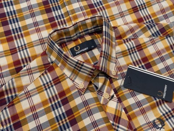 Men Fred Perry Shirt Navy Organza 34 / XS / 42