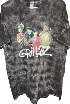 Gorillaz Shirt Concert Shirt Black Short Sleeve Crew Neck Band Tee Blur Oasis XL