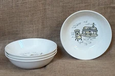 Vintage Marcrest Stetson Gay Nineties Soup Cereal Bowl Set 1950s Retro MCM