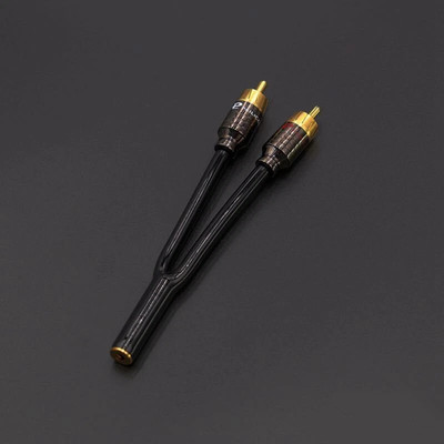 2.5mm Jack Female Socket to Dual RCA Male HIFI Audio Y Splitter Cable 15CM