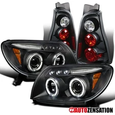 Fit 03-05 Toyota 4Runner Black LED Halo Projector Headlights+Tail Brake Lamps