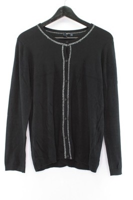 Blue Seven Damen Cardigan Gr. M Oberteil Strickjacke Viskose Schwarz #FJ-3