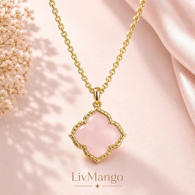 NWT KENDRA Mallory Gold Rose Quartz Pendant Adjustable 19  NECKLACE ~ Gold Tone