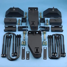 87-98 F250 TTB 4" Axle 4WD W/ Auxiliary Front 3.5" Rear 3" Lift Kit+Pivot Drop