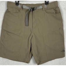 The North Face Shorts Mens Large Dark Olive Brown Cargo Hiking Outdoor Belted