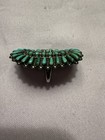 Zuni Signed Handmade 925 Sterling Silver Oval Turquoise Cluster Ring Size 7 — photo 3