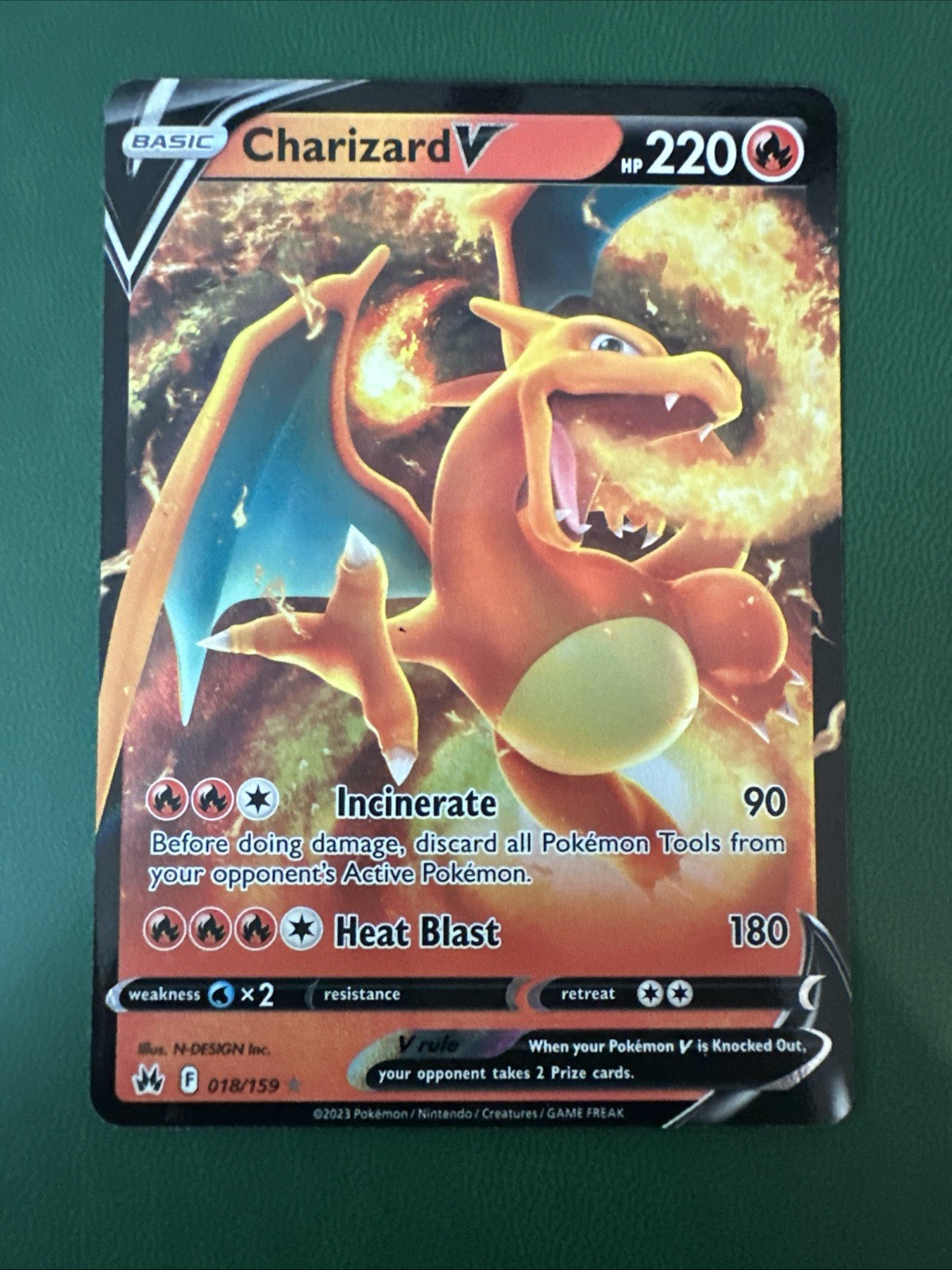 Pokemon - Charizard V 18/159 Holo Ultra Rare Crown Zenith
