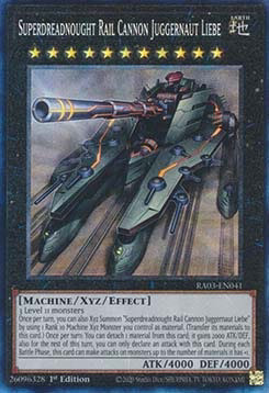 Superdreadnought Rail Cannon Juggernaut Liebe (V.7) RA03-EN041 Collectors Rare