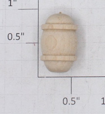Lionel 3652-38 O Gauge Prewar Unfinished Oval Wood Barrel 13/16'' x 5/8''