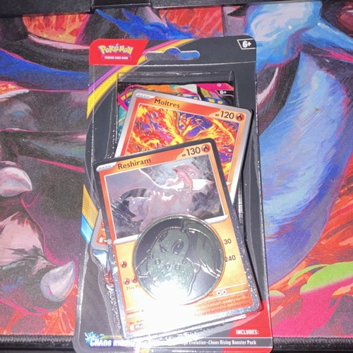 🌀Fire Breath Swirl🌀Chaos Rising 1 Pack 2 Promo Cards Moltres/Reshiram 