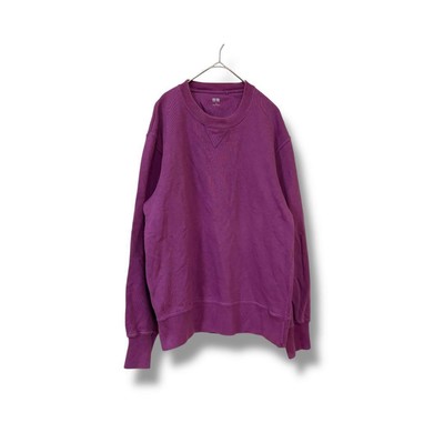 Uniqlo Sweatshirt Pullover Purple M Unisex Long Sleeve
