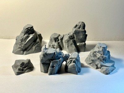 Rock Formations for Dioramas/Train Scenery Mountains Unpainted Gray!  3D printed