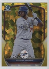 2023 Bowman Chrome Draft Sapphire Yellow 9/75 Samuel Munoz #BDC-102 0h4v