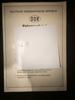 DDR Kfz Wartburg 1.3 Baujahr 1990 4 Takt  