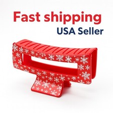 Red Christmas Snowflake Hair Claw Clip Large Winter Grip Holiday Gift Accessory