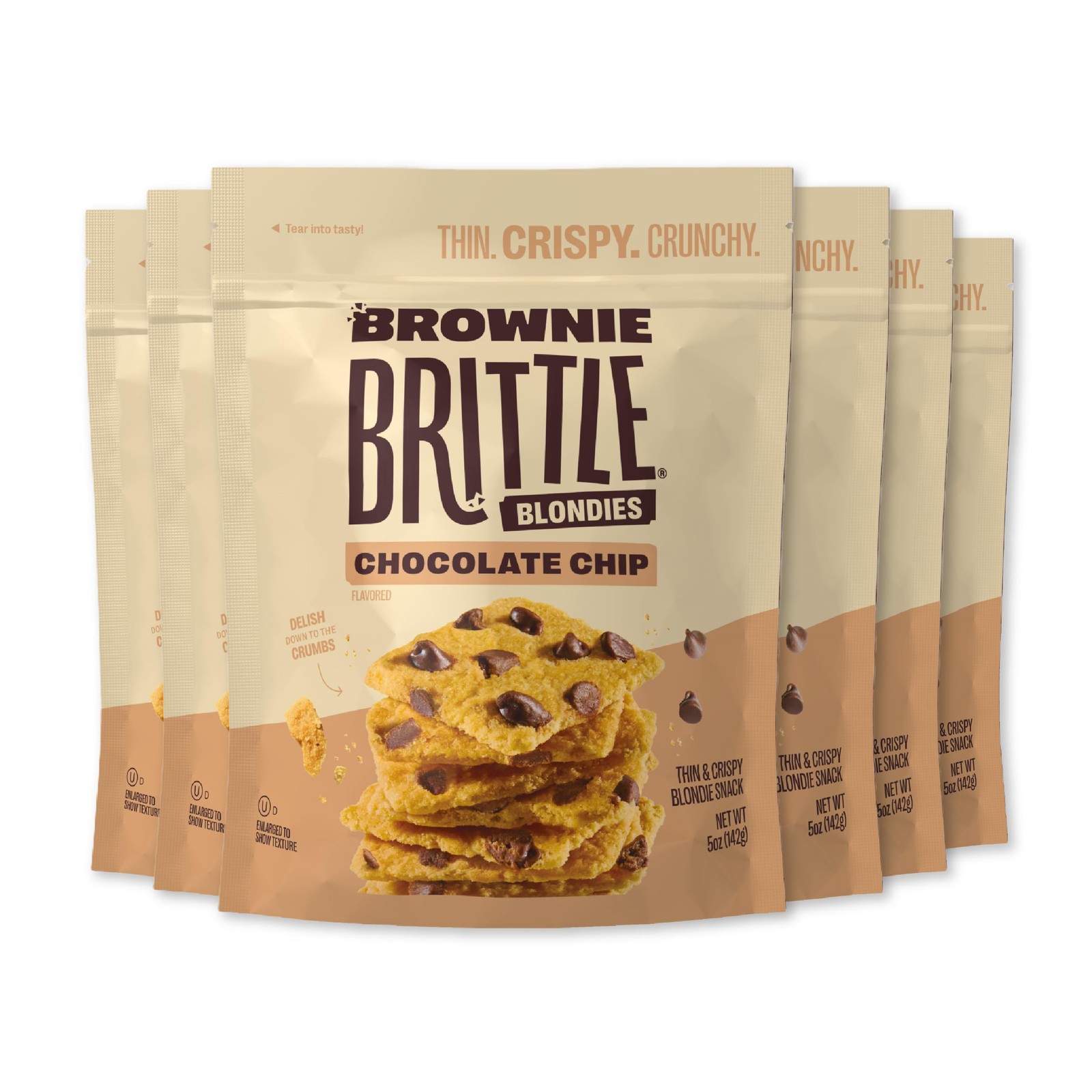 – Chocolate Chip Blondie Thin and Crispy Sweet Snacks Pack of 6, 5 oz, Rich G...