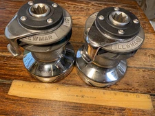 Lightly Used Pair Lewmar Chromed Bronze Self Tailing 16ST Wavegrip Winches