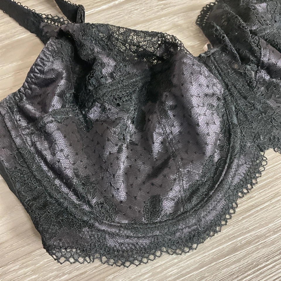 NEW Panache Clara Full Cup Bra BLACK Charcoal Lace Underwire 7255 38 F (US) - Image 2 of 4