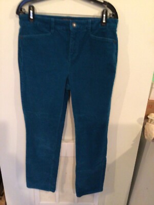 Talbots ''Simply Flattering 5-Pocket '' Corduroy Jeans Turquoise Sz 8 32 x 27 