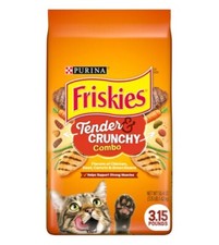 Friskies Dry Cat Food, Tender Crunchy Combo, 3.15 lb. Bag