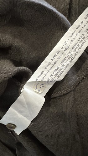 Zara Khaki Leinenmischung Knopfleiste Hemd Fit And Flare Kleid Größe Medium - Bild 12 von 12