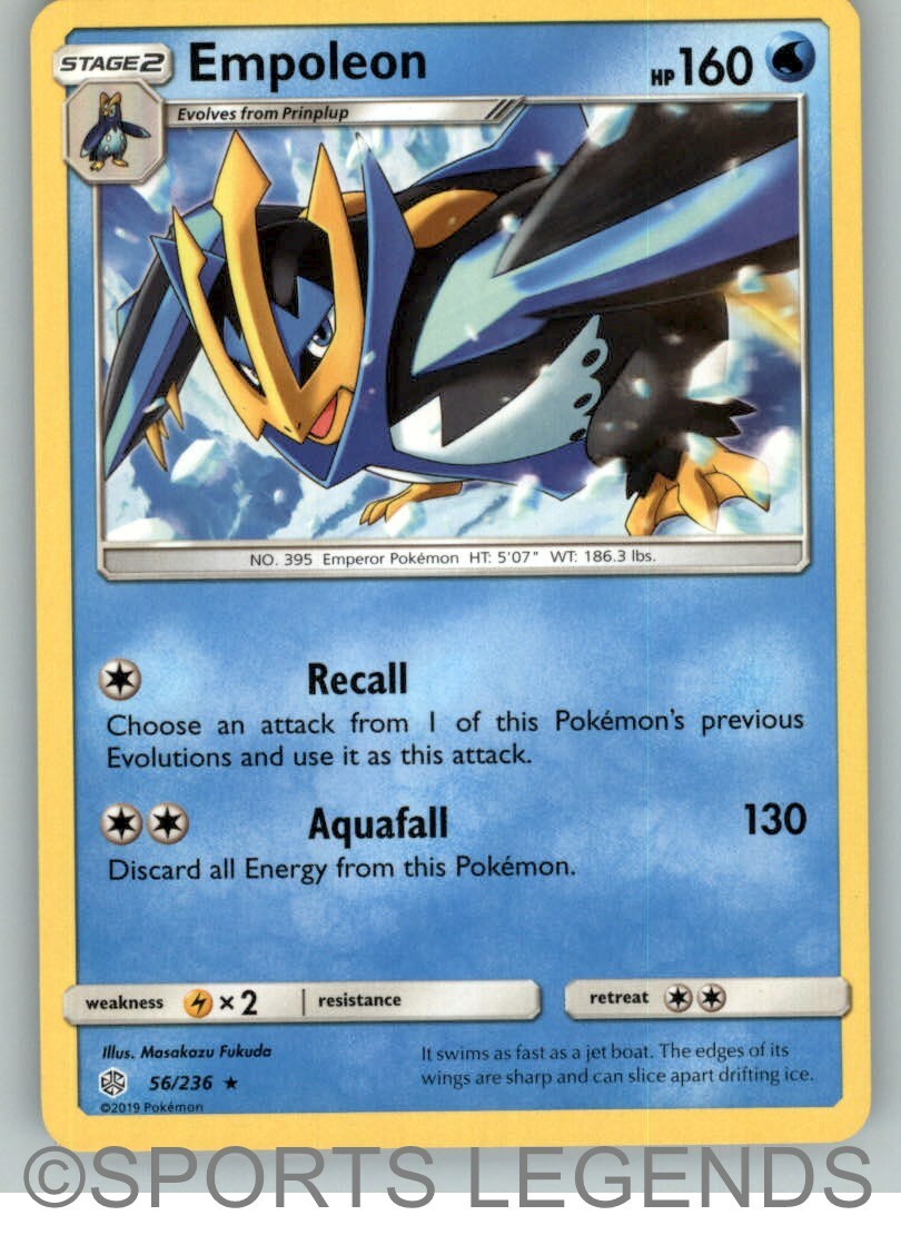 2019 pokemon Cosmic Eclipse rare Empoleon 56/236