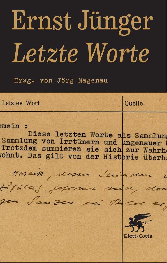 Thumbnail - Letzte Worte | Ernst Jünger | 2013 | Deutsch