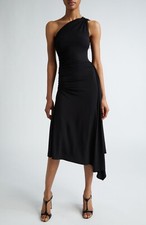 MICHAEL KORS COLLECTION  New One-Shoulder Ruched Jersey Midi Dress $2450 sz 10