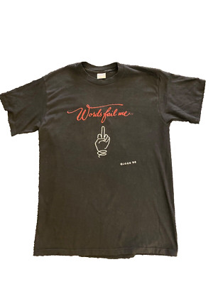 Vintage 80s Middle Finger Shirt L Poly Cotton Funny Grunge T Shirt Made in USA