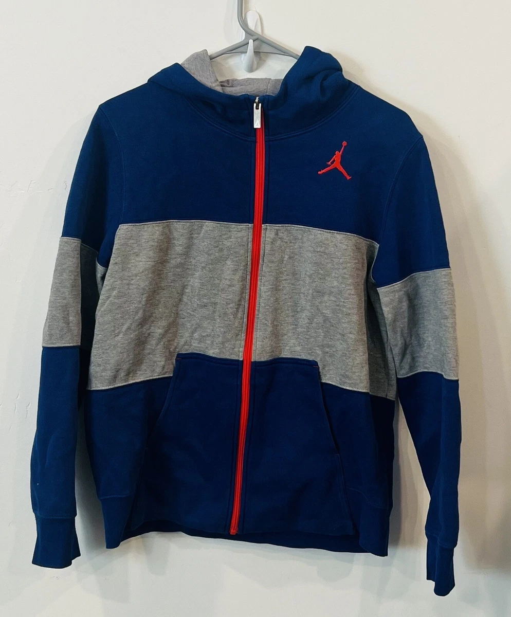 Air Jordan Nike Hyper Royal Blue Gray Hot Punch Zip Up Hoodie