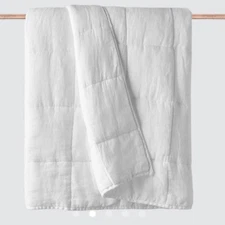 NEW $349 The Citizenry Stonewashed French Linen Quilt King Cal King White