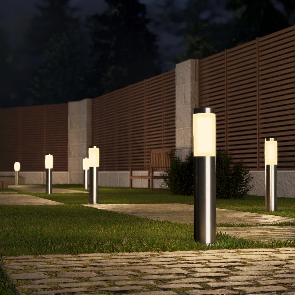 3er Set Wegeleuchte BOSEA-A mit E27 Sockel - Pollerleuchte 50cm Edelstahl IP44 - Bild 2 von 4