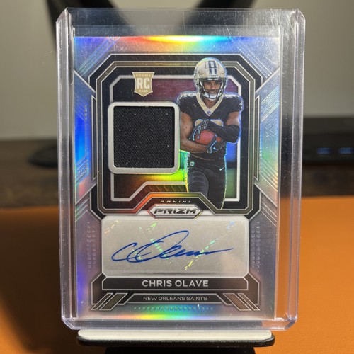 Chris Olave #RPA-CO 2022 Panini Prizm Rookie Patch Autographs card
