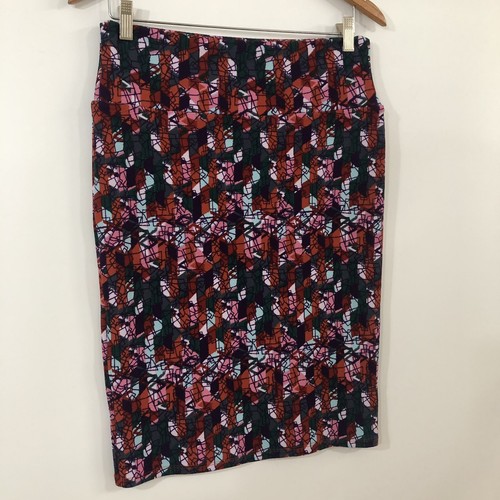 Falda Lularoe Para Mujer Talla M Falda Lápiz Patrón Cassie Nueva Púrpura - Imagen 8 de 12