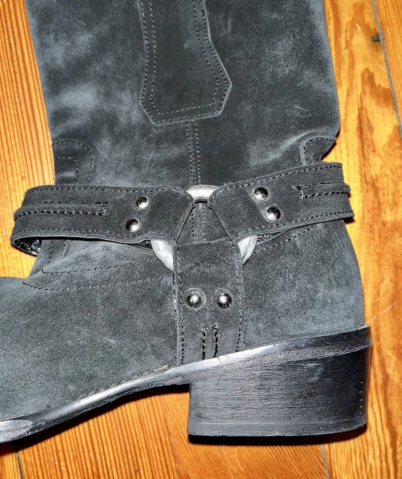 Giuseppe Zanotti 39/9 Gamuza Arnés Moto Botas Western Media Pantorrilla Cuero Bota Foto 3 de 4